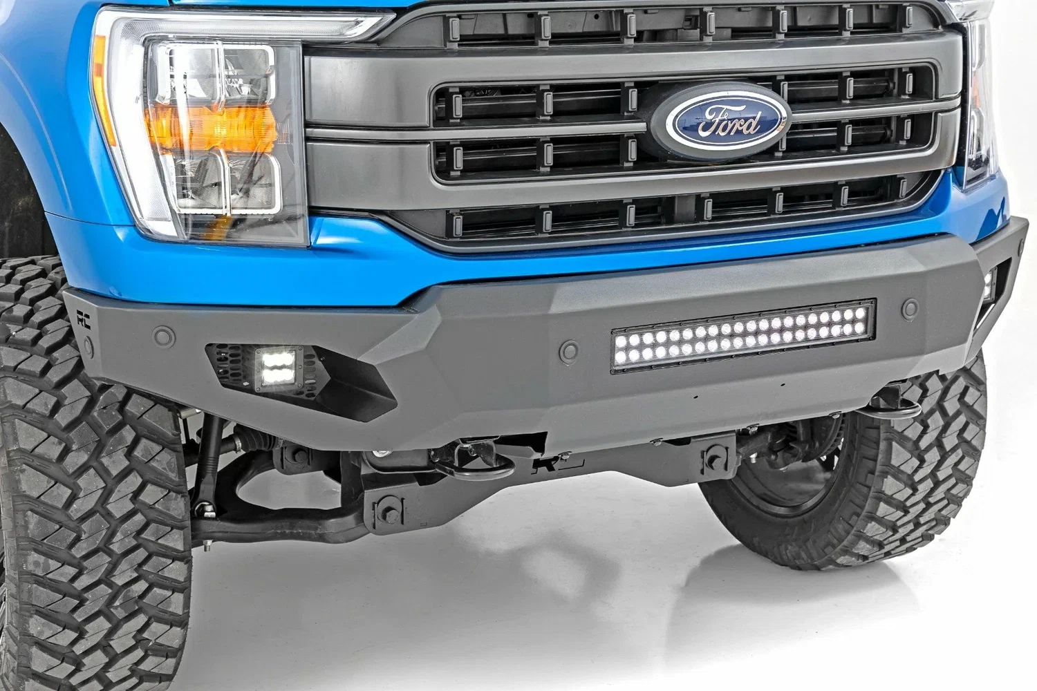 Fits Ford F-150(21-24) High Clearance Front Bumper LED Light & Skid Plate 10809A